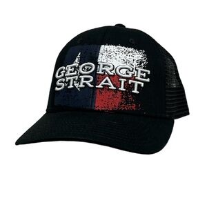 George Strait black hat with raised logo